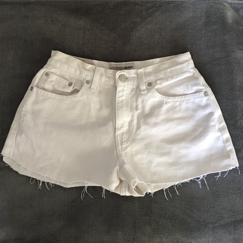 white denim shorts